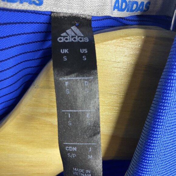 Adidas Men’s Short Sleeve Blue Striped Polo Small Shirt Golf - Picture 4 of 5